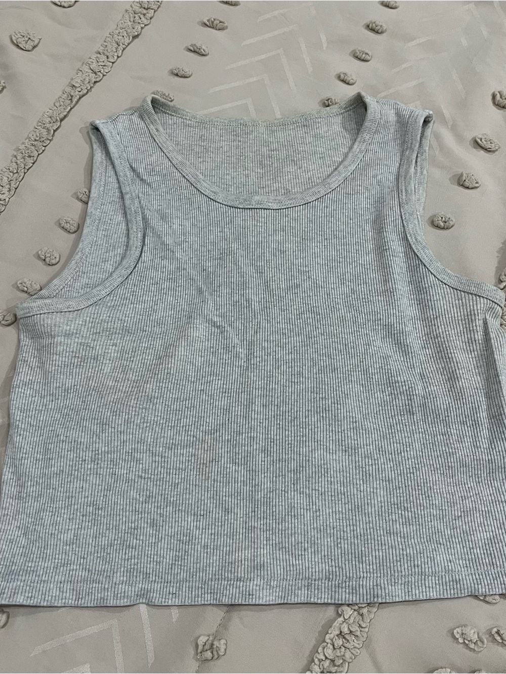 Brandy Melville Gray Ribbed Tank Top
